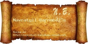Navratyil Barnabás névjegykártya